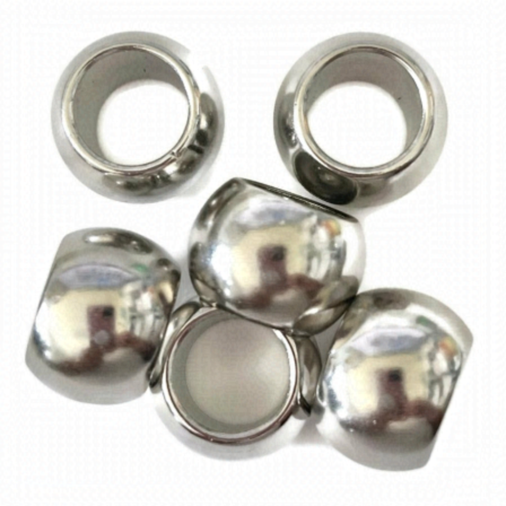 As Low As $2 Large Smooth CCB Platinum Barrel Scarf Tube Spacer Macrame 15mm (6)
